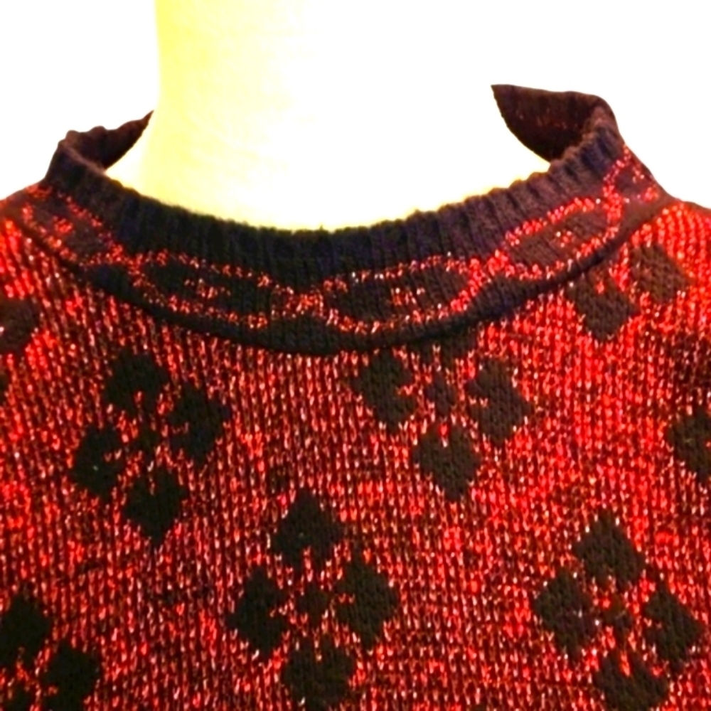 Vintage Trimmings Plus Brand Copper & Black Sparkling Sweater Size 20W - Picture 2 of 12